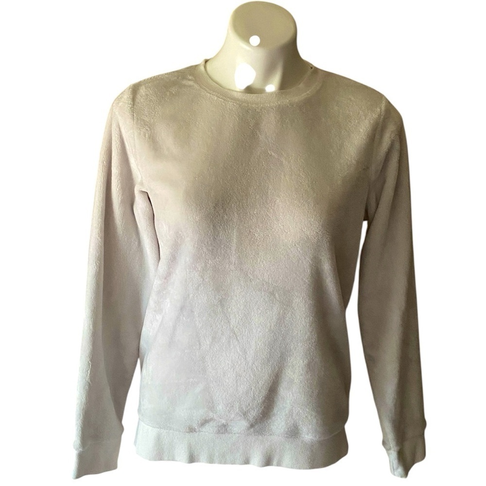 Gaiam Women’s White Gray Fleece Pullover with Logo Size Medium Athleisure